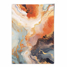 Abstract Painting Fluid Art Print Orange Grey and Gold No 3