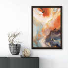Abstract Painting Fluid Art Print Orange Grey and Gold No 3