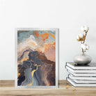 Abstract Painting Fluid Art Print Orange Grey and Gold No 4