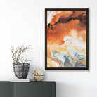Abstract Painting Fluid Art Print Orange Grey and Gold No 6