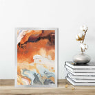 Abstract Painting Fluid Art Print Orange Grey and Gold No 6