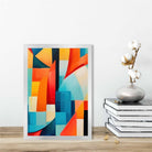 Abstract Painting Colourful Shapes Art Print Blue Red and Yellow No 1
