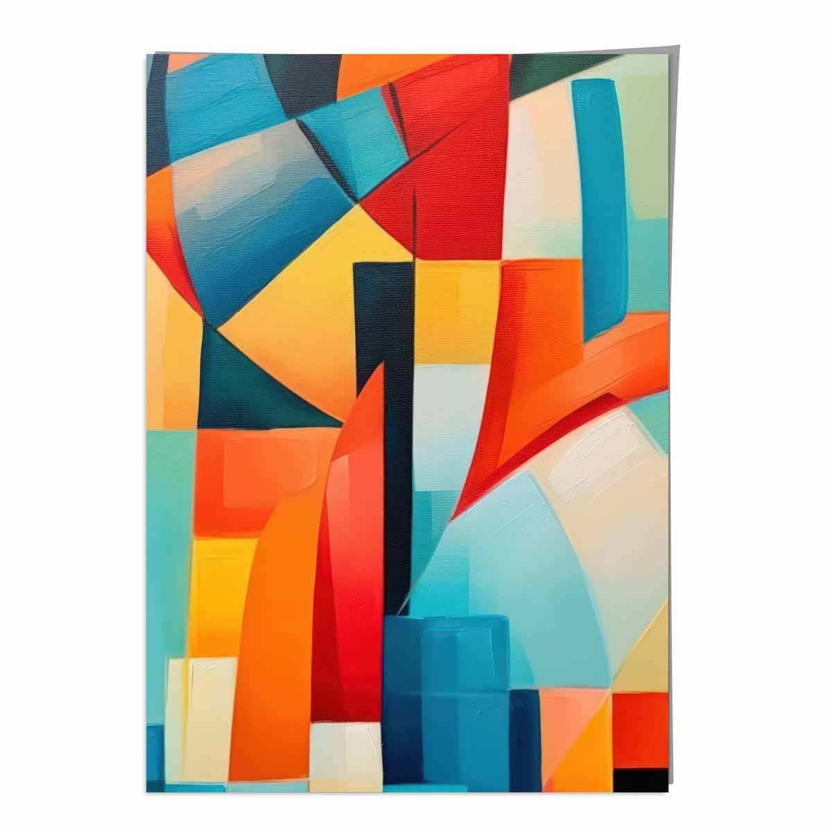 Abstract Painting Colourful Shapes Art Print Blue Red and Yellow No 3