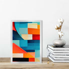 Abstract Painting Colourful Shapes Art Print Blue Red and Orange No 1