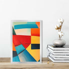 Abstract Painting Colourful Shapes Art Print Blue Red and Yellow No 4