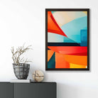 Abstract Painting Colourful Shapes Art Print Blue Red and Orange No 2