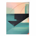 Modern Abstract Shapes Wall Art Poster Teal Blue Orange and Black No 4
