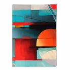 Modern Abstract Shapes Wall Art Poster Blue Orange and Grey No 2