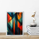 Modern Abstract Shapes Art Print Blue Red and Green No 1