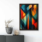 Modern Abstract Shapes Art Print Blue Red and Green No 2
