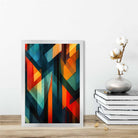 Modern Abstract Shapes Art Print Blue Red and Green No 2