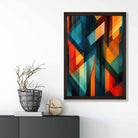 Modern Abstract Shapes Art Print Blue Red and Green No 3