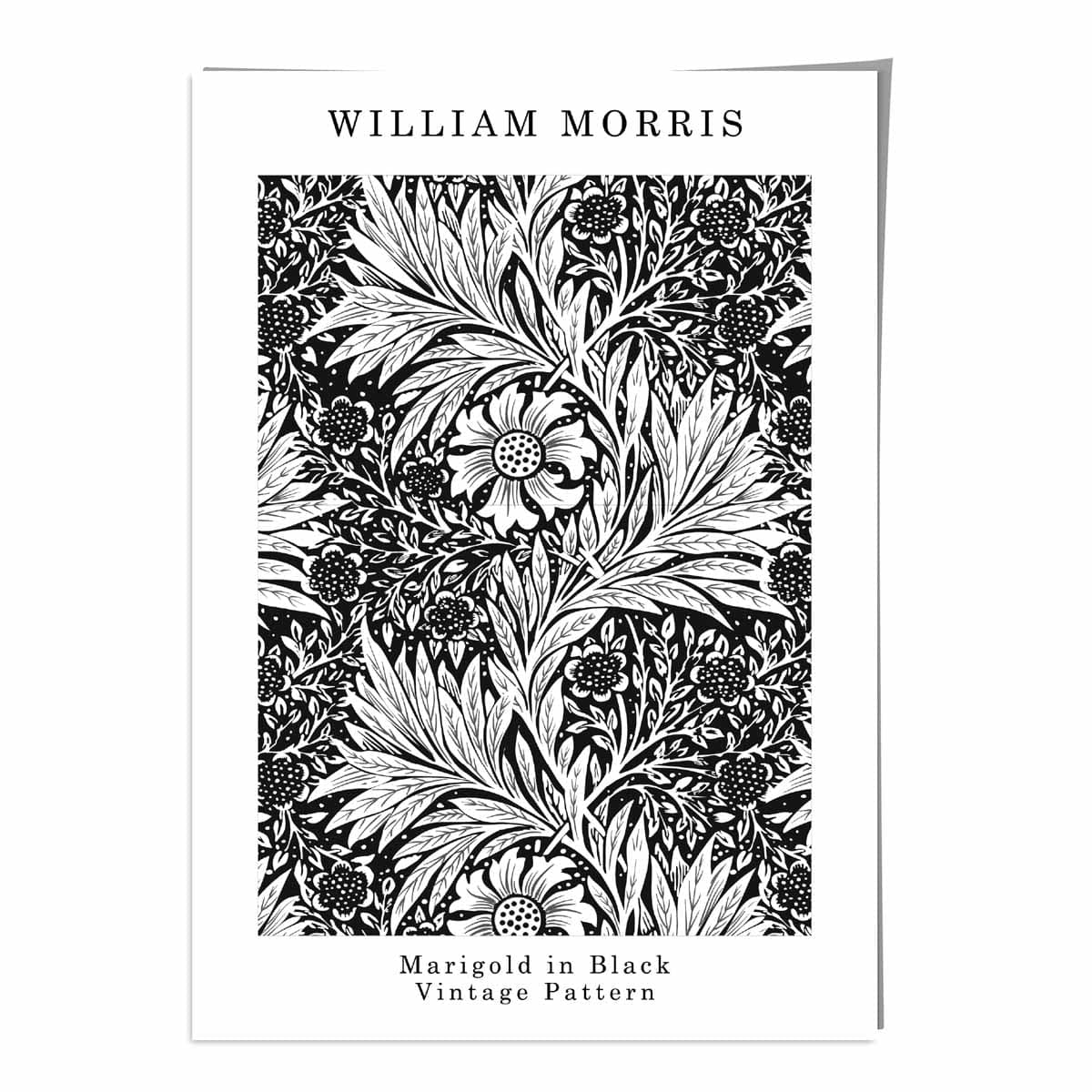 William Morris Black and White Marigold Art Print