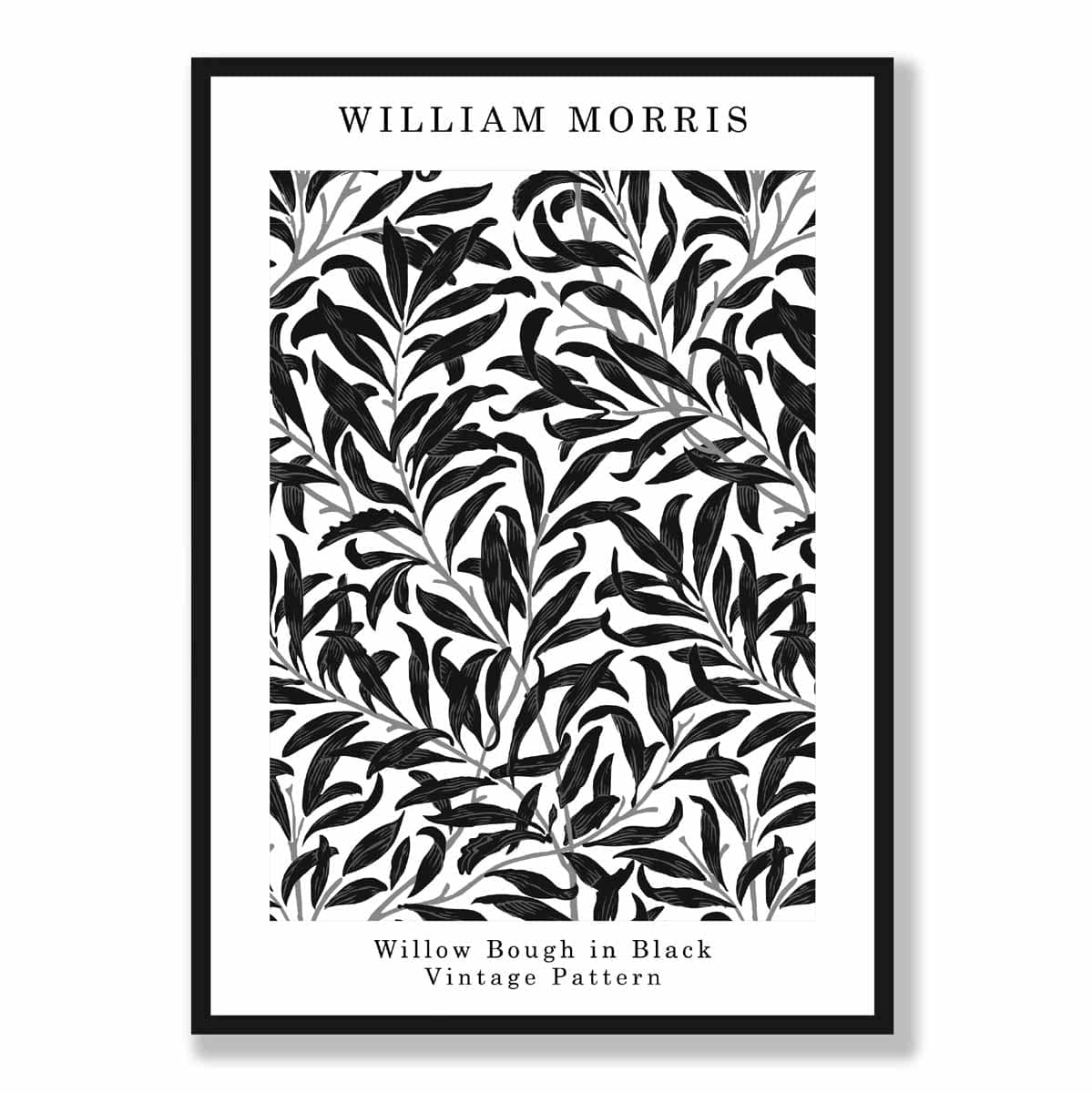 William Morris Black and White Willow Bough Art Print