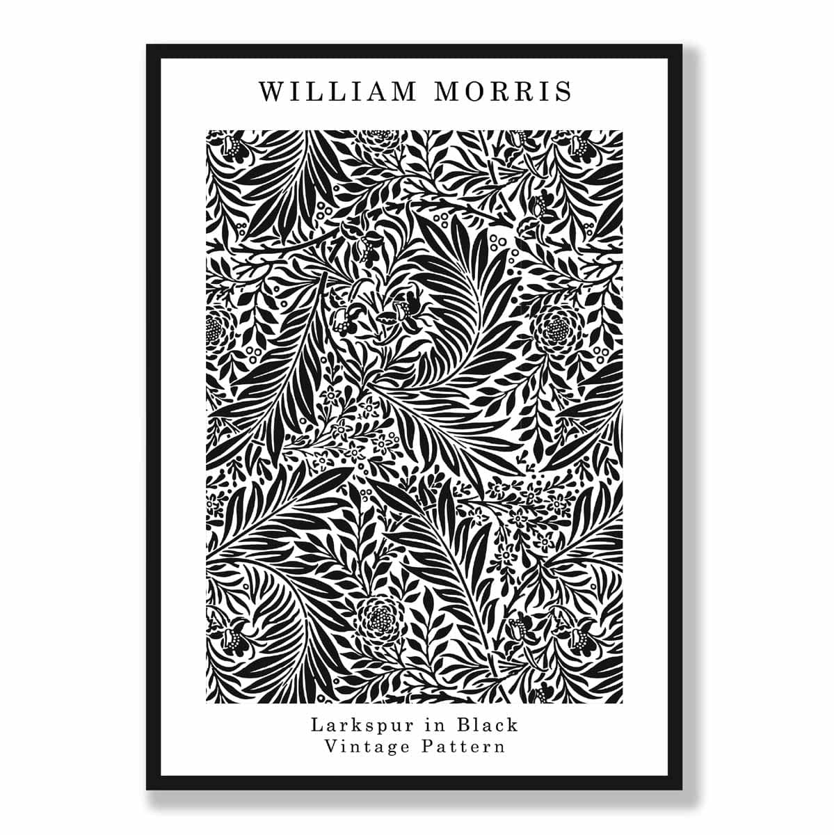 William Morris Black and White Larkspur Art Print