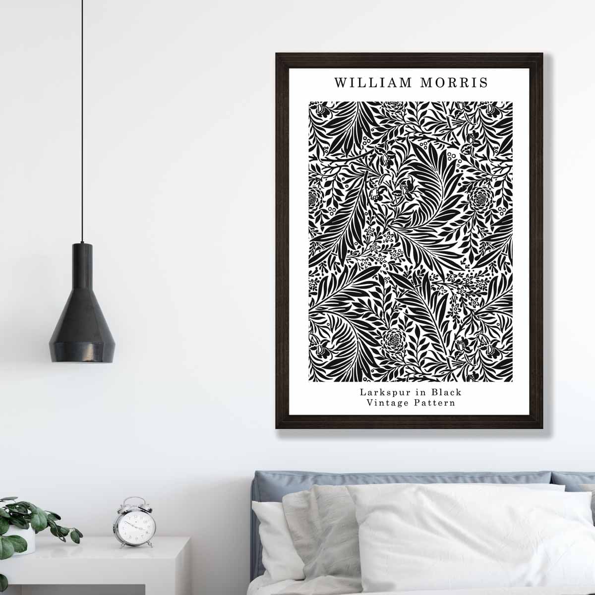William Morris Black and White Larkspur Art Print