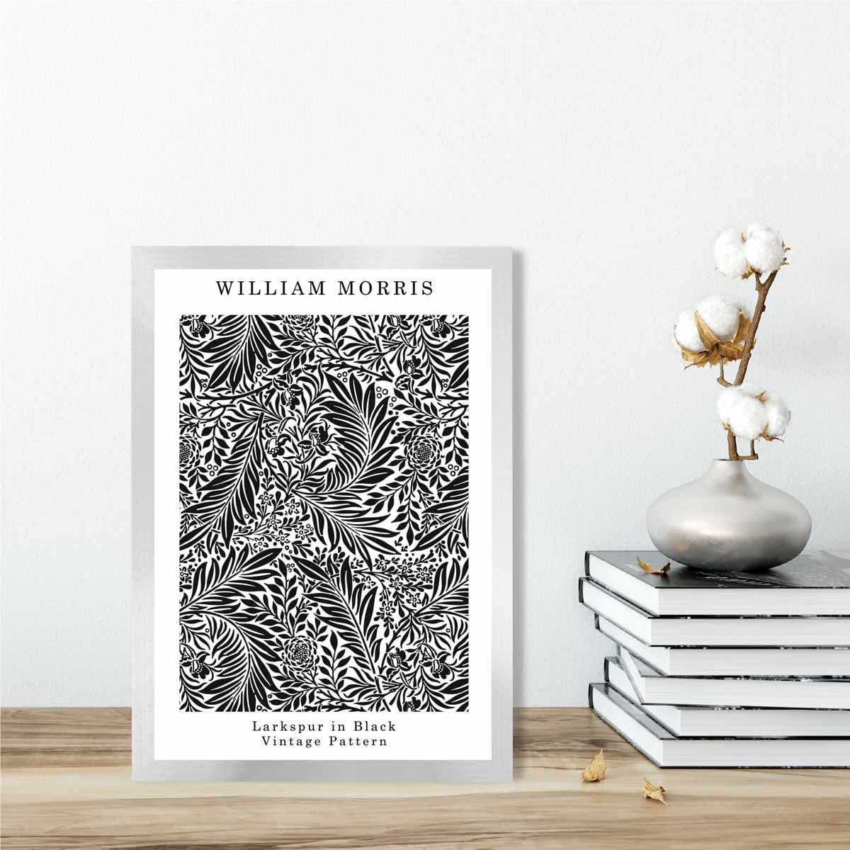 William Morris Black and White Larkspur Art Print