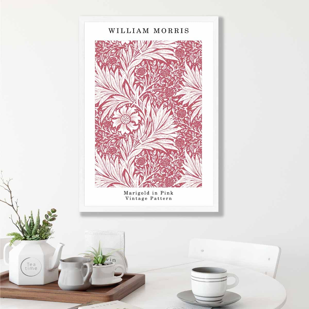 William Morris Raspberry Pink Marigold Art Print