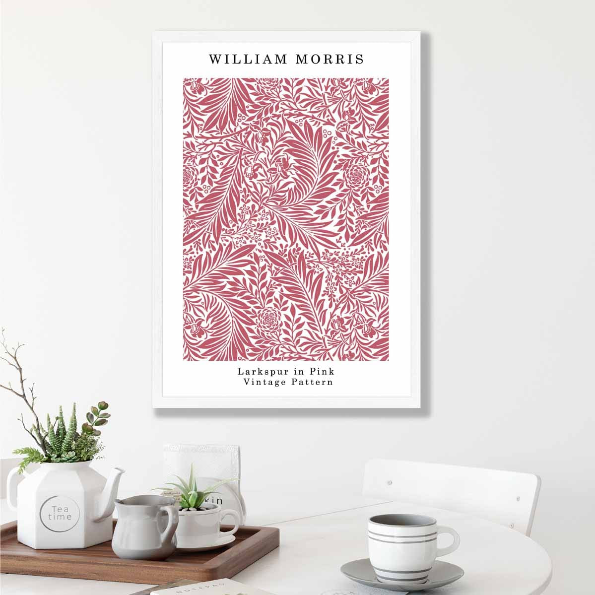 William Morris Raspberry Pink Larkspur Art Print