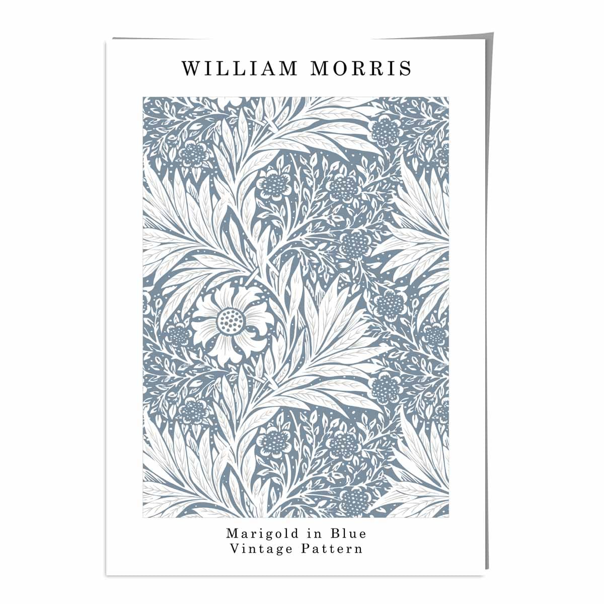 William Morris Blue Marigold Art Print
