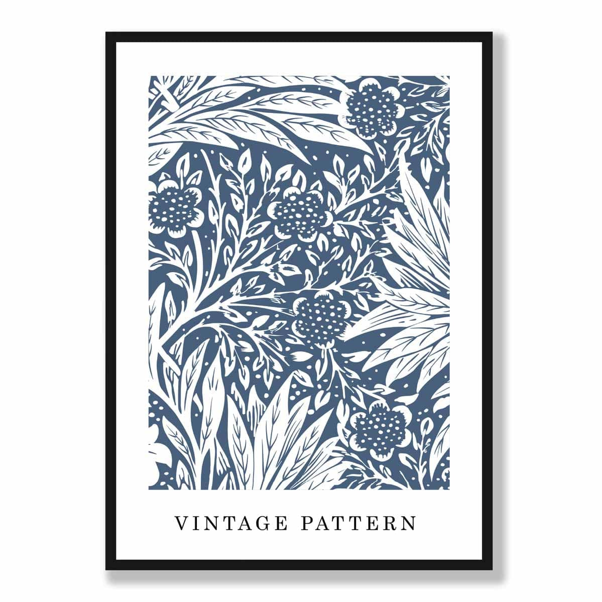 William Morris Navy Blue Vintage Floral Art Print