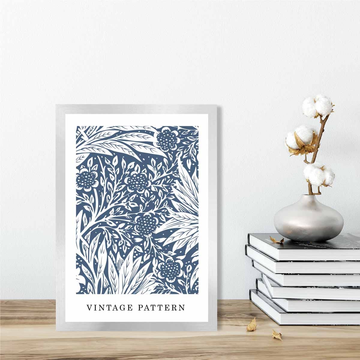 William Morris Navy Blue Vintage Floral Art Print