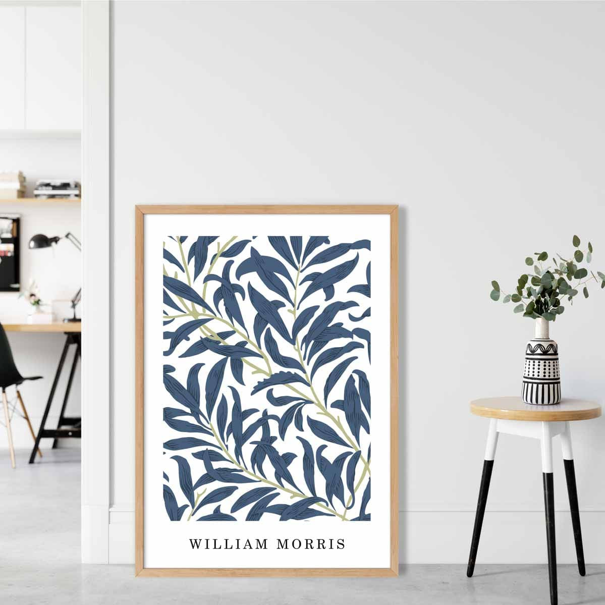 William Morris Navy Blue Willow Art Print