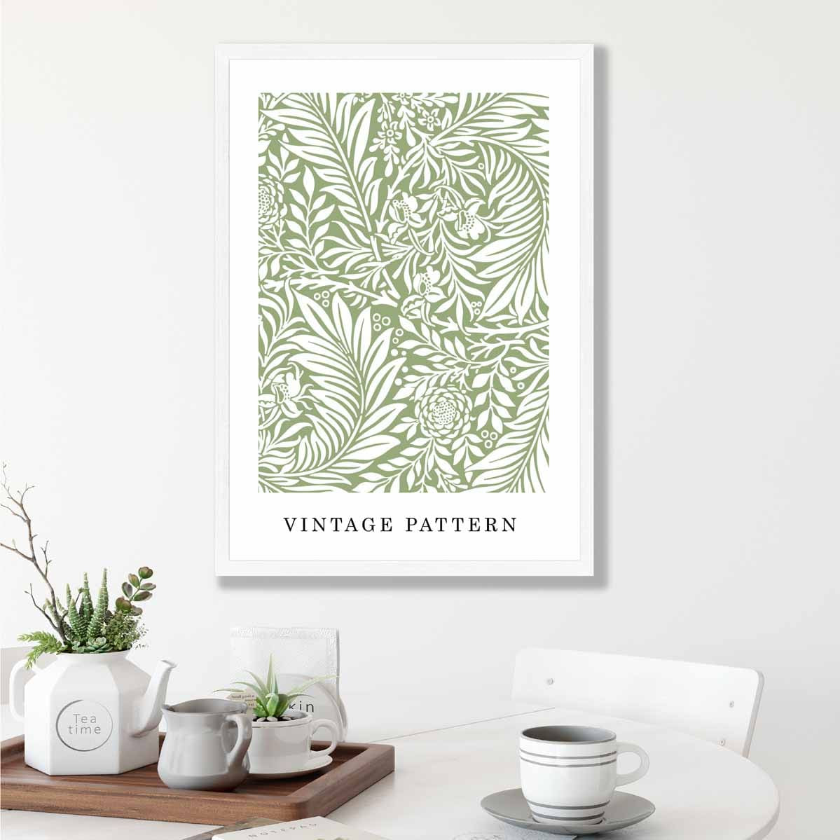 William Morris Green Vintage Floral Art Print