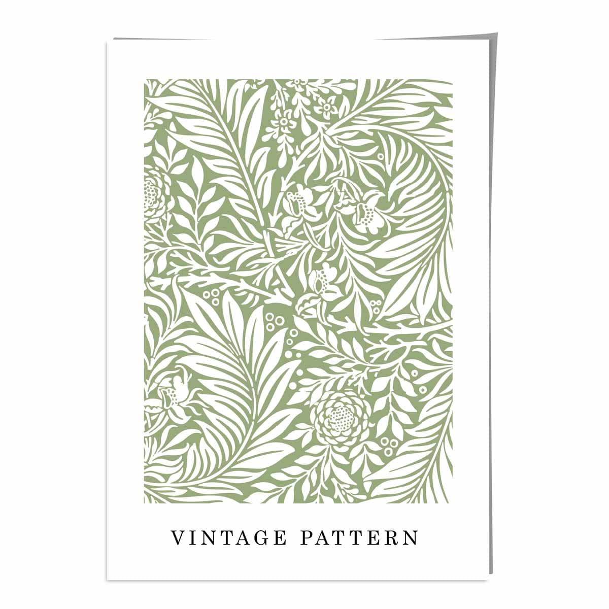 William Morris Green Vintage Floral Art Print