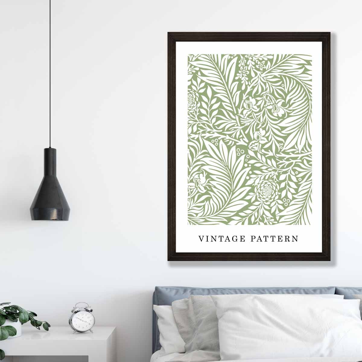 William Morris Green Vintage Floral Art Print