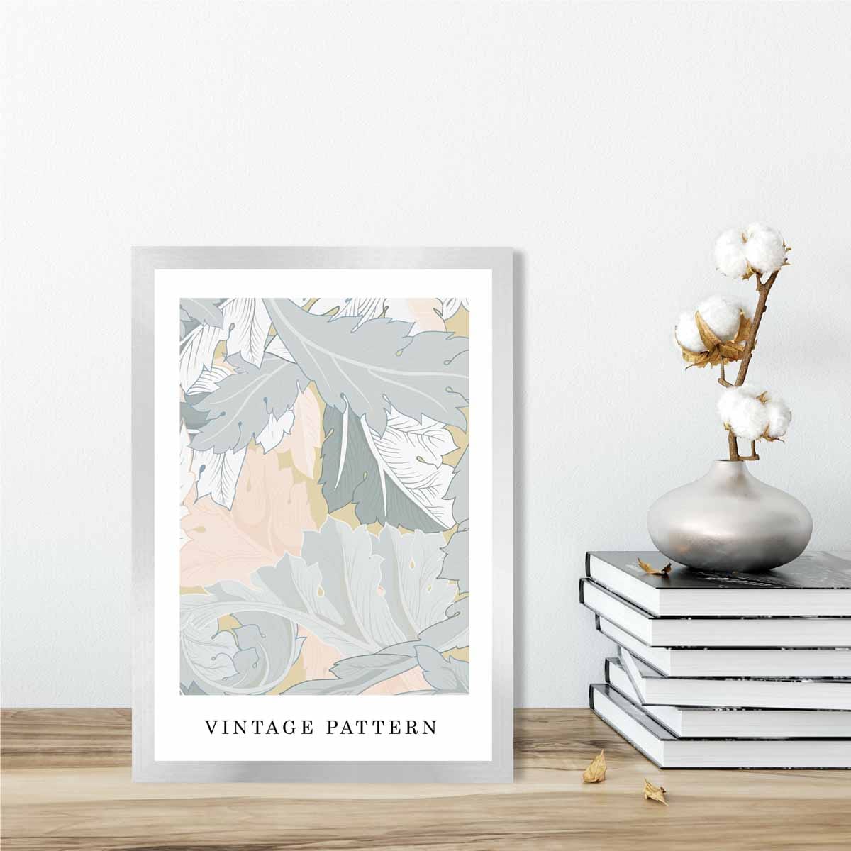 William Morris Acanthus Floral Vintage Poster in Pastel Green and Peach