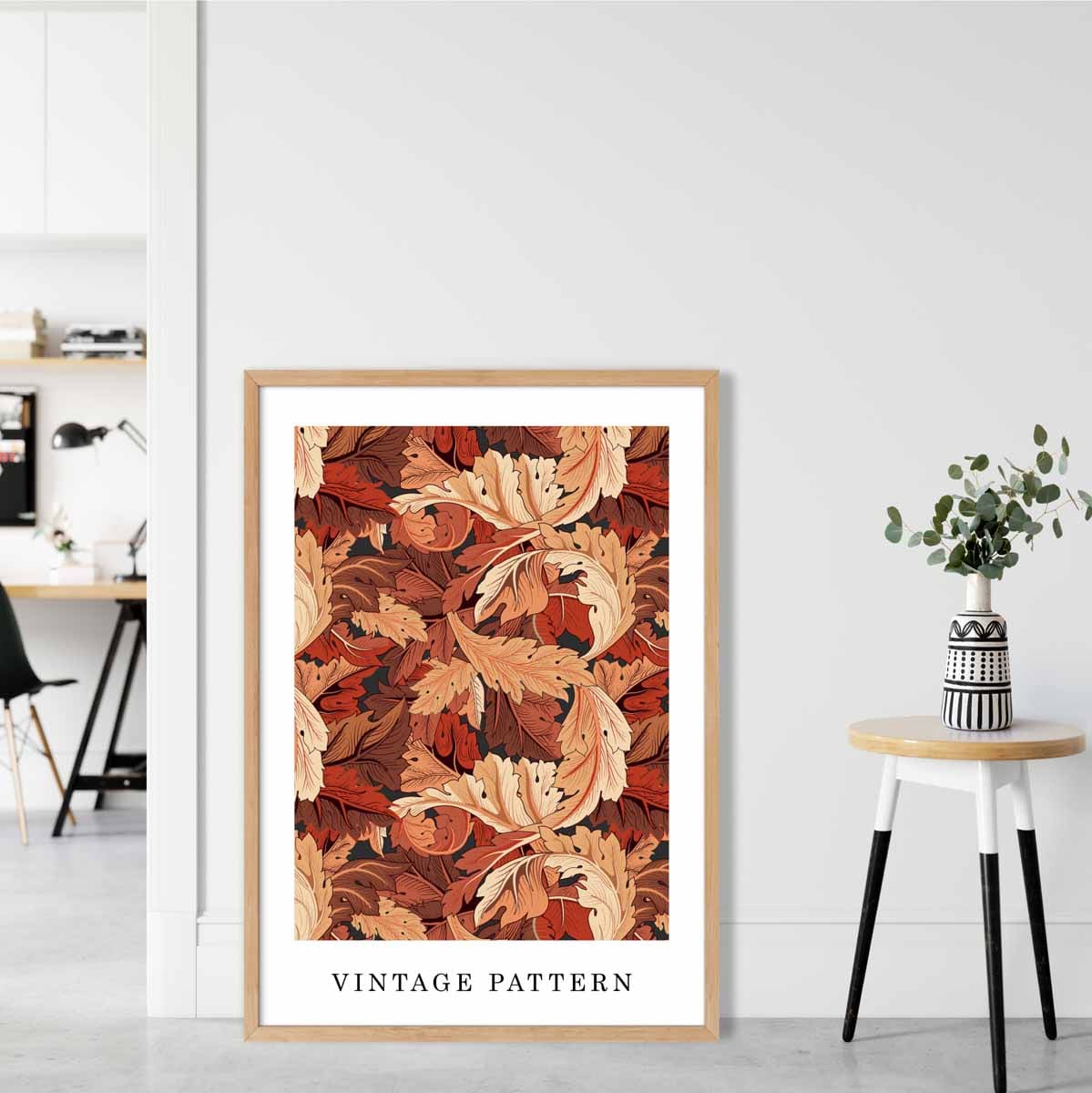 William Morris Acanthus in Terracotta Orange Art Print