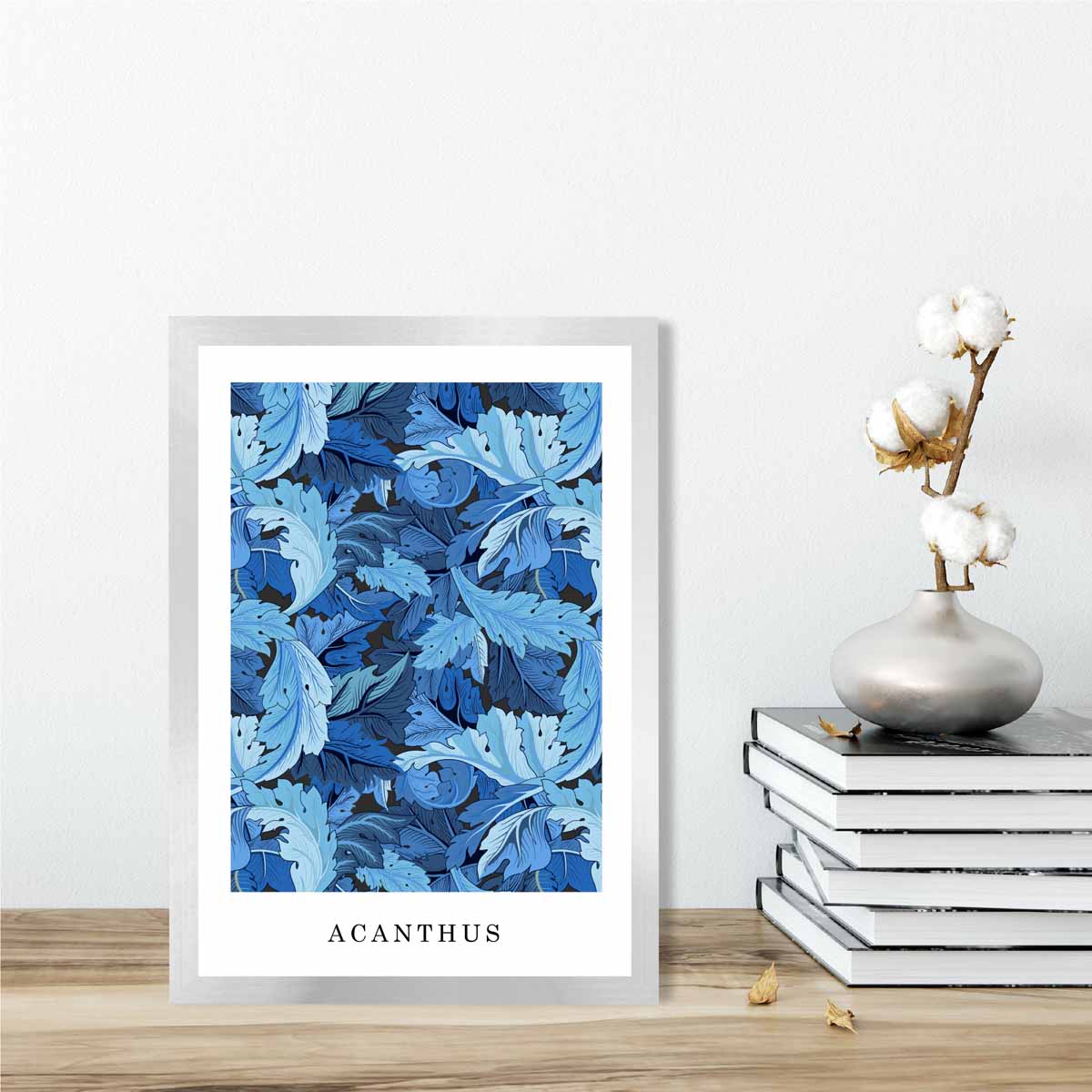 William Morris Acanthus in Bright Blue Art Print