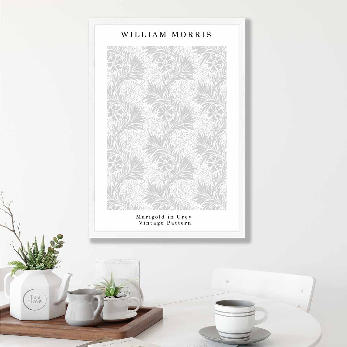 William Morris Grey Marigold Art Print