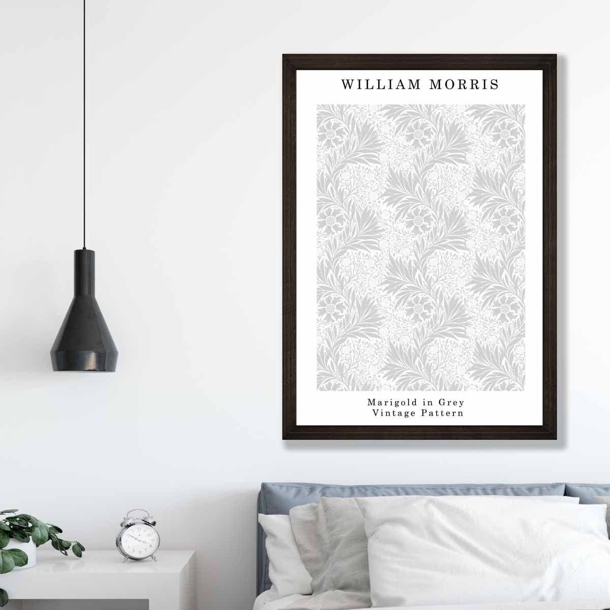 William Morris Grey Marigold Art Print