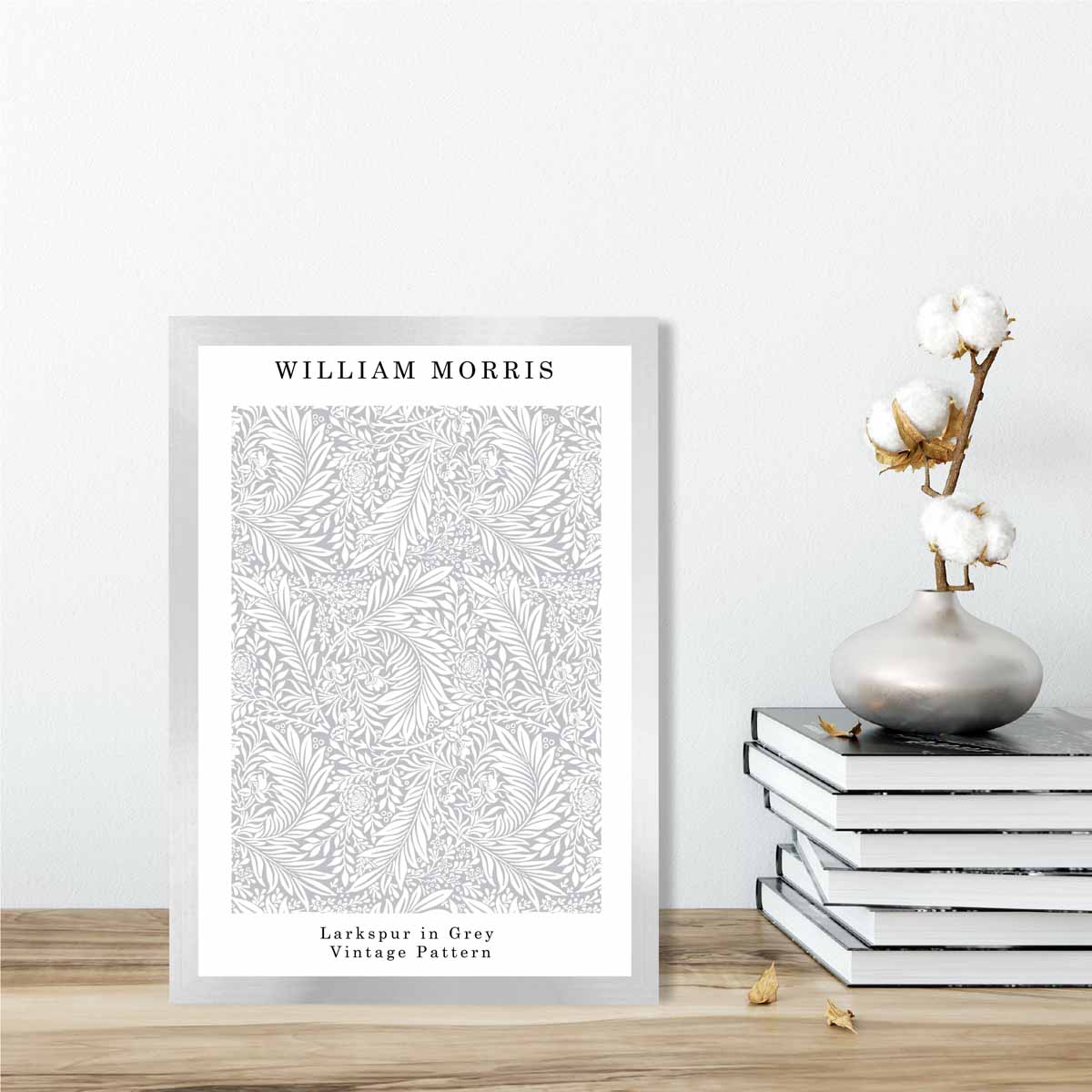 William Morris Grey Larkspur Art Print
