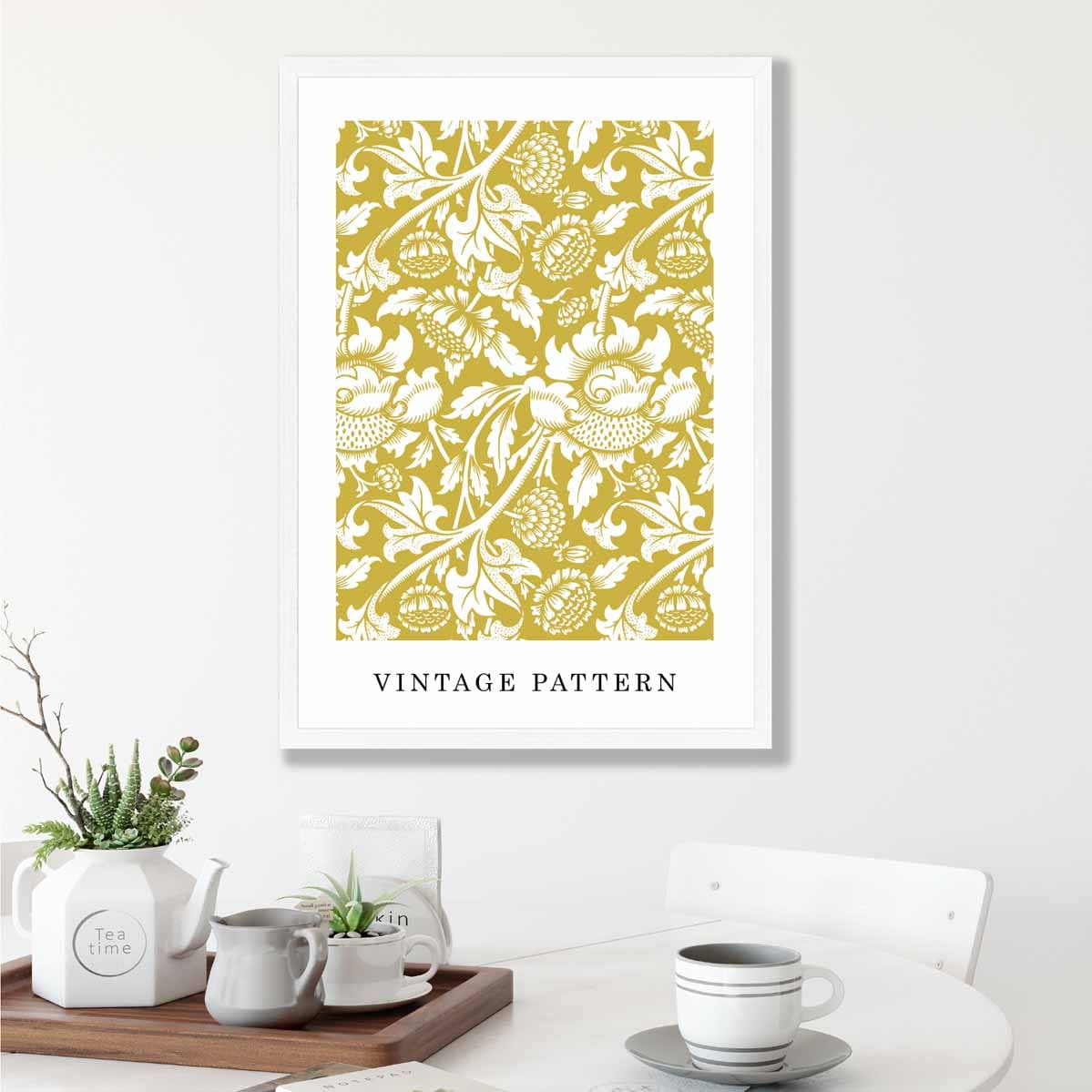 William Morris Yellow Vintage Floral Art Print
