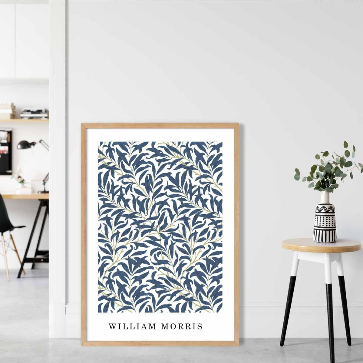 William Morris Blue Green Vintage Willow Floral Art Print