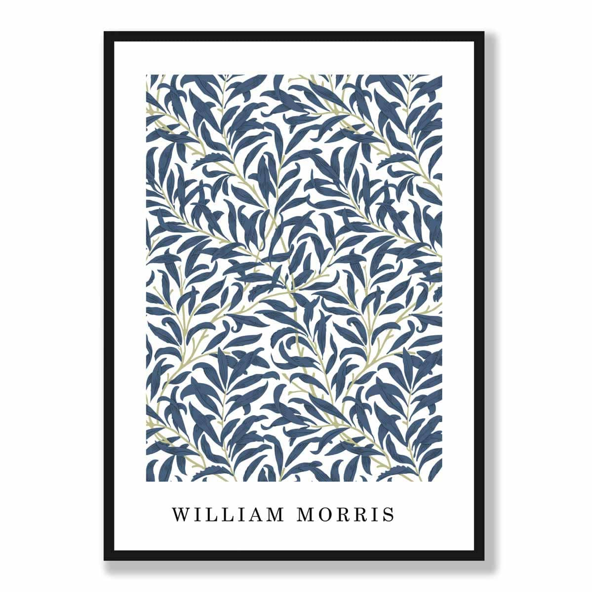 William Morris Blue Green Vintage Willow Floral Art Print