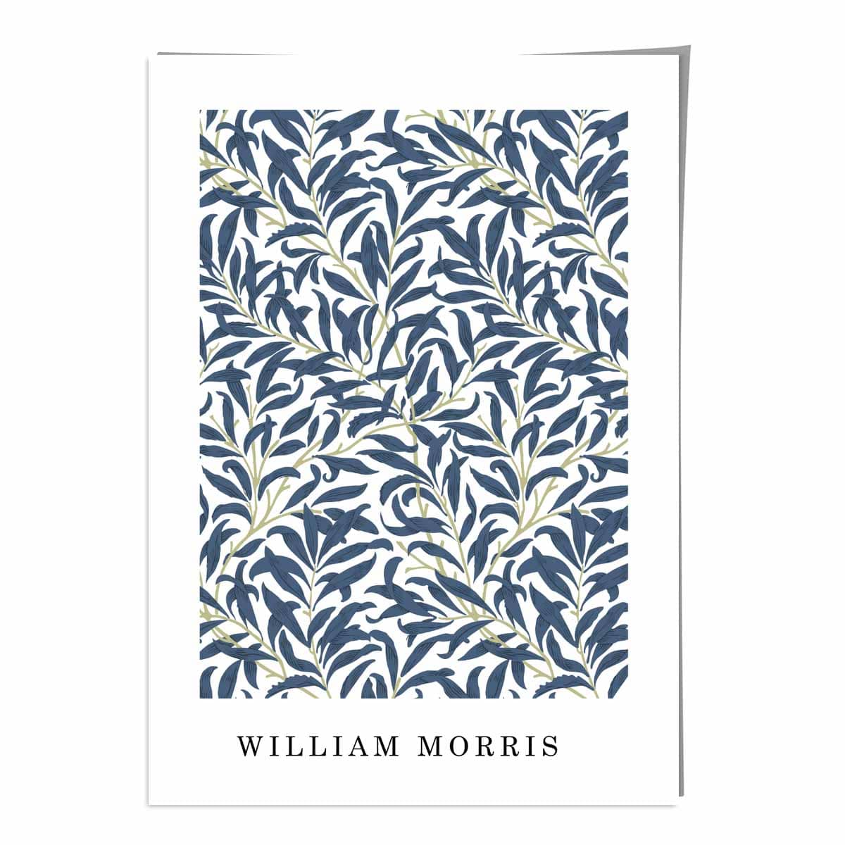 William Morris Blue Green Vintage Willow Floral Art Print