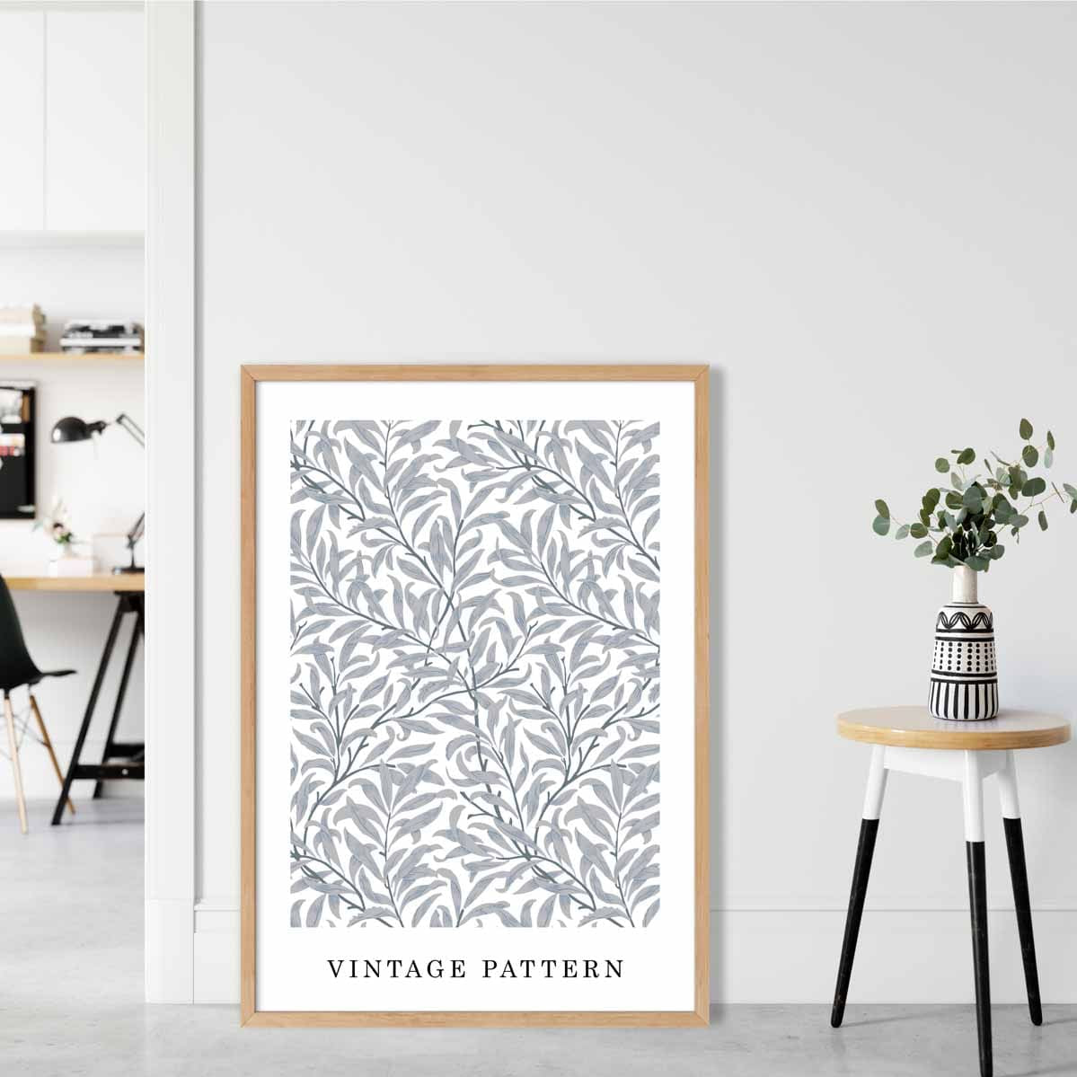 William Morris Grey Vintage Willow Floral Art Print