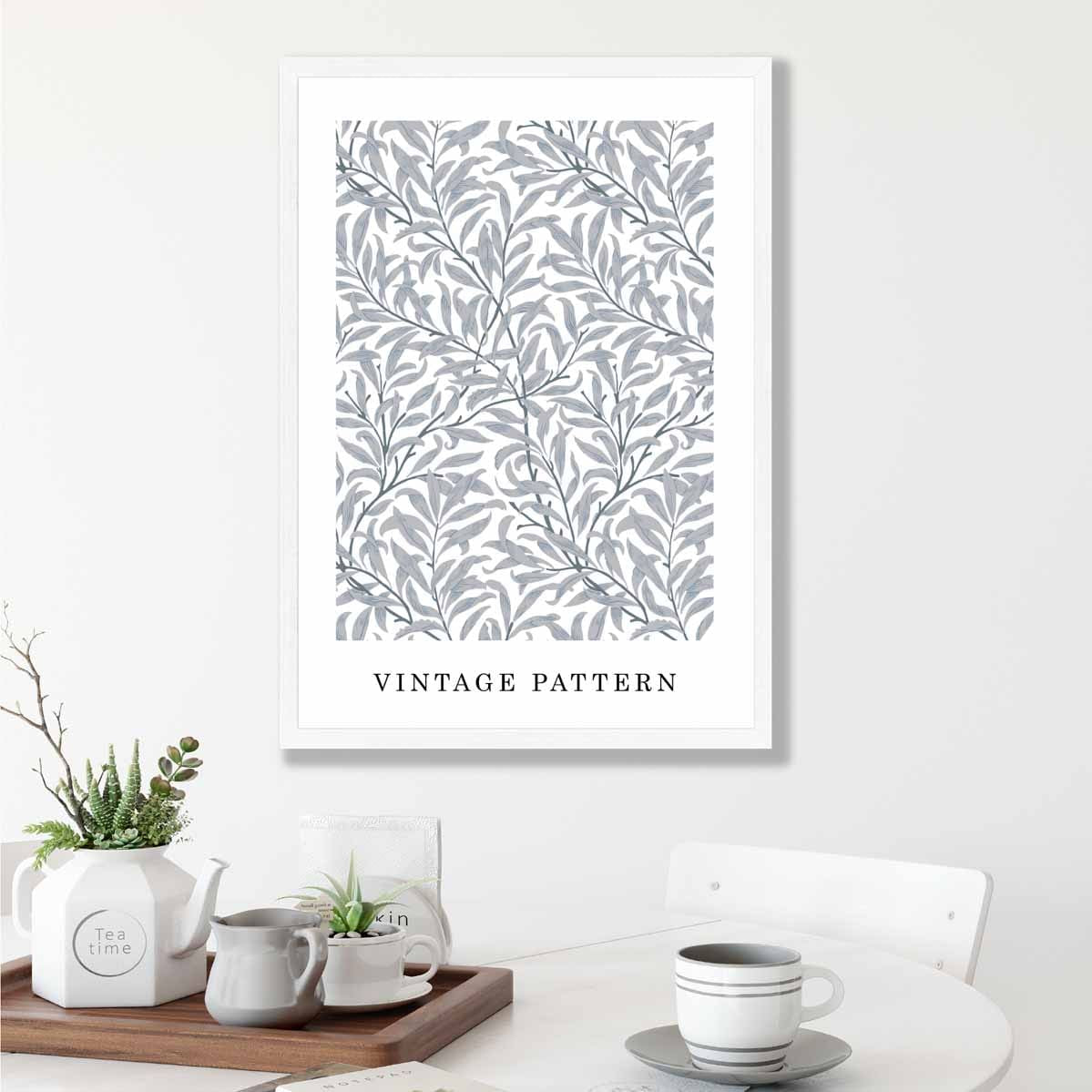 William Morris Grey Vintage Willow Floral Art Print