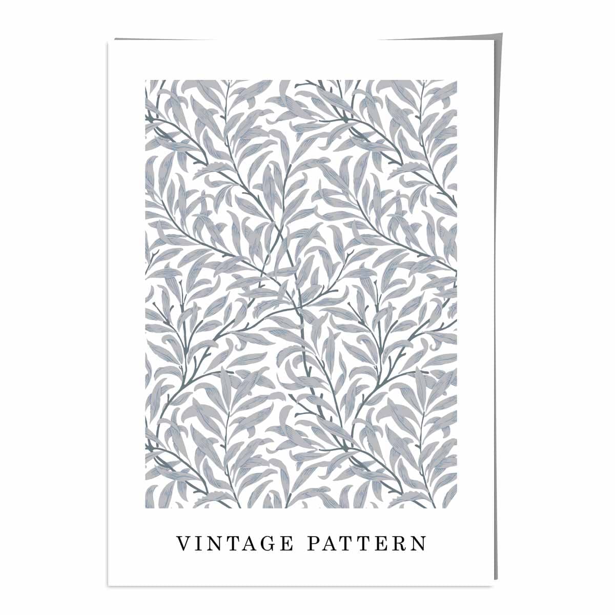 William Morris Grey Vintage Willow Floral Art Print