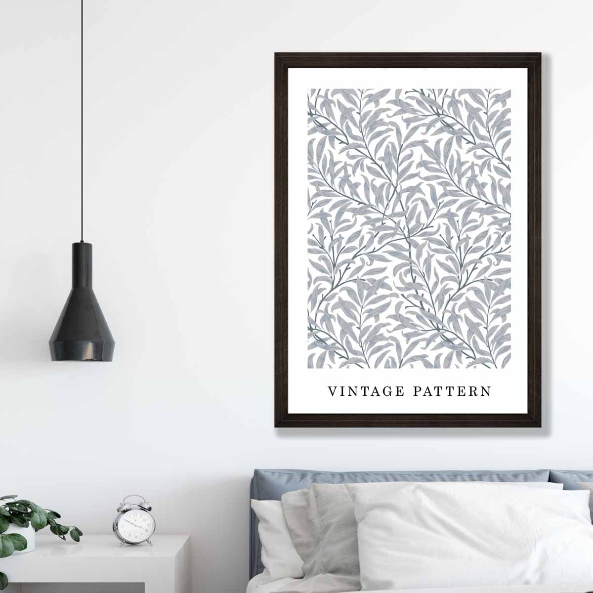 William Morris Grey Vintage Willow Floral Art Print