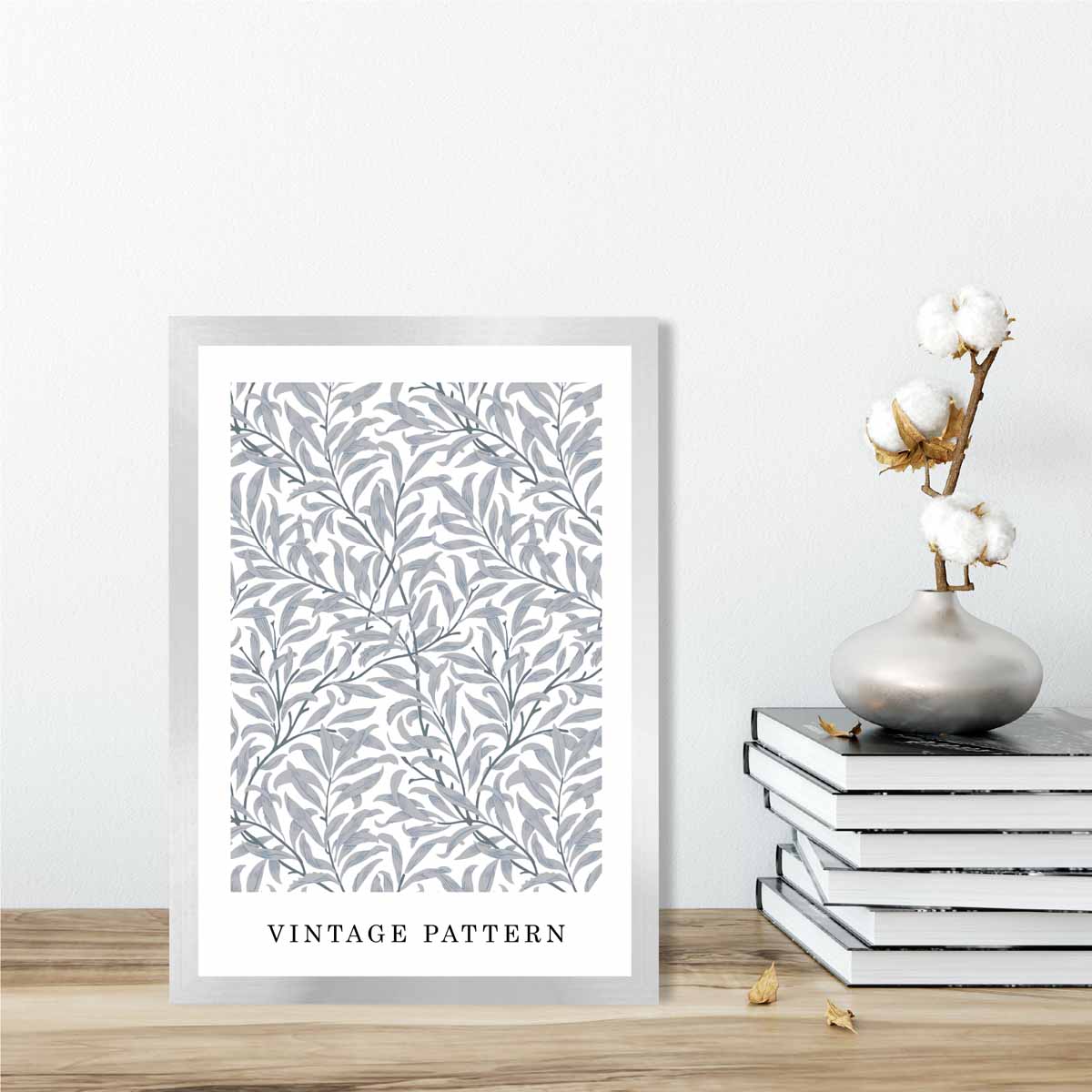 William Morris Grey Vintage Willow Floral Art Print