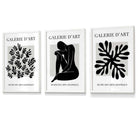 Matisse Floral and Nude Set of 3 Black and Grey Wall Art Prints / Framed | Artze Wall Art UK