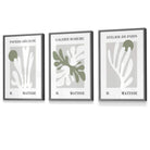 Flower Market Prints in Green, FRAMED Set of 3 with Flowers of London, Edinburgh, Dublin | Artze Wall Art UK