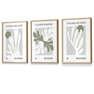 Flower Market Prints in Green, FRAMED Set of 3 with Flowers of London, Edinburgh, Dublin | Artze Wall Art UK