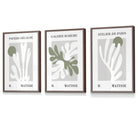 Flower Market Prints in Green, FRAMED Set of 3 with Flowers of London, Edinburgh, Dublin | Artze Wall Art UK