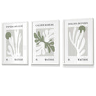 Flower Market Prints in Green, FRAMED Set of 3 with Flowers of London, Edinburgh, Dublin | Artze Wall Art UK